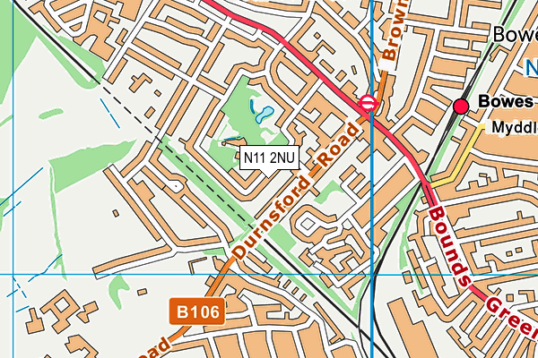 N11 2NU map - OS VectorMap District (Ordnance Survey)