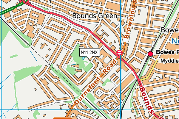 N11 2NX map - OS VectorMap District (Ordnance Survey)