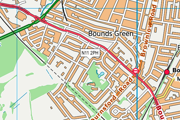 N11 2PH map - OS VectorMap District (Ordnance Survey)