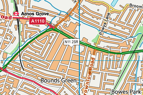 N11 2SR map - OS VectorMap District (Ordnance Survey)