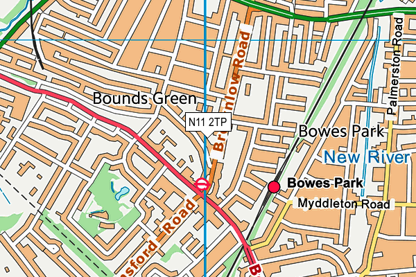 N11 2TP map - OS VectorMap District (Ordnance Survey)