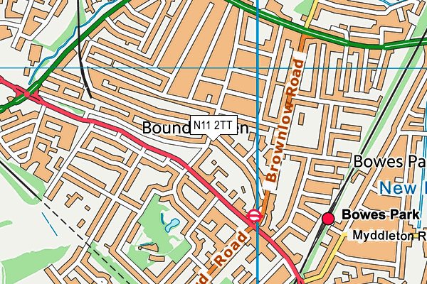 N11 2TT map - OS VectorMap District (Ordnance Survey)