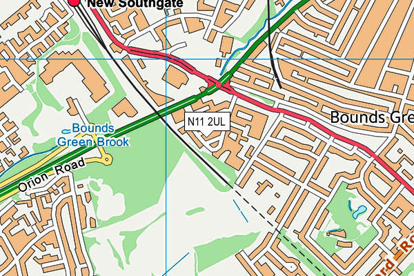 N11 2UL map - OS VectorMap District (Ordnance Survey)