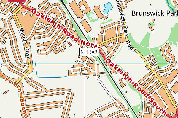 N11 3AR map - OS VectorMap District (Ordnance Survey)