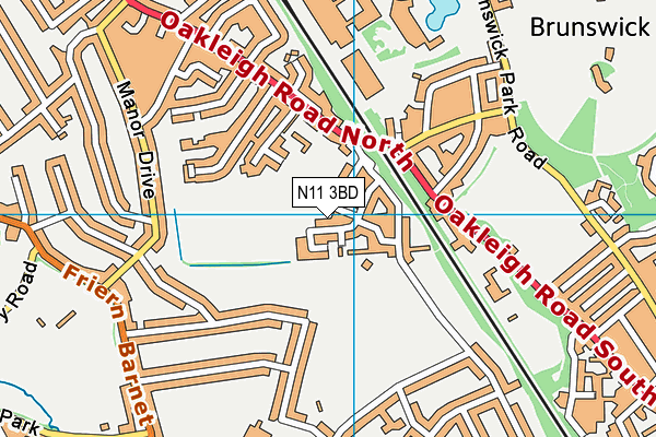 N11 3BD map - OS VectorMap District (Ordnance Survey)