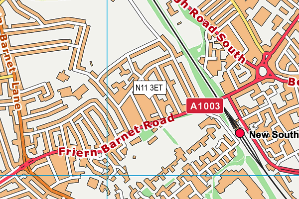 N11 3ET map - OS VectorMap District (Ordnance Survey)