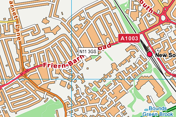 N11 3GS map - OS VectorMap District (Ordnance Survey)