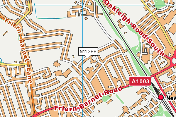 N11 3HH map - OS VectorMap District (Ordnance Survey)