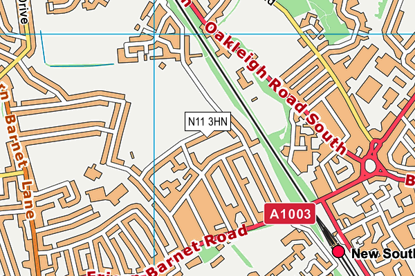 N11 3HN map - OS VectorMap District (Ordnance Survey)