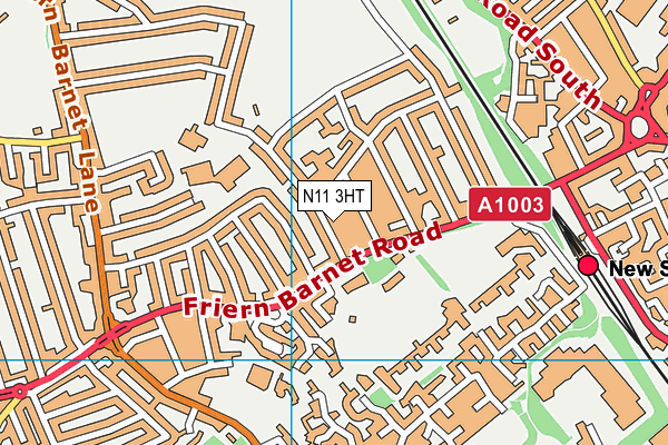 N11 3HT map - OS VectorMap District (Ordnance Survey)