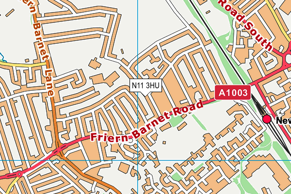 N11 3HU map - OS VectorMap District (Ordnance Survey)