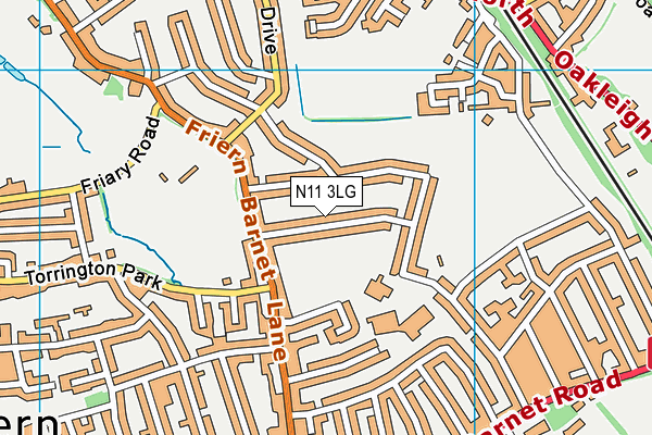 N11 3LG map - OS VectorMap District (Ordnance Survey)