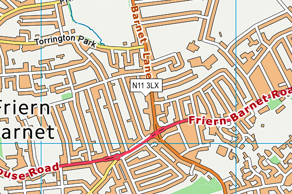 Dwight School London map (N11 3LX) - OS VectorMap District (Ordnance Survey)