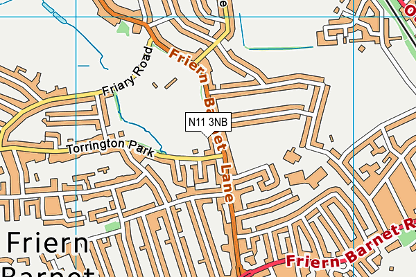 N11 3NB map - OS VectorMap District (Ordnance Survey)