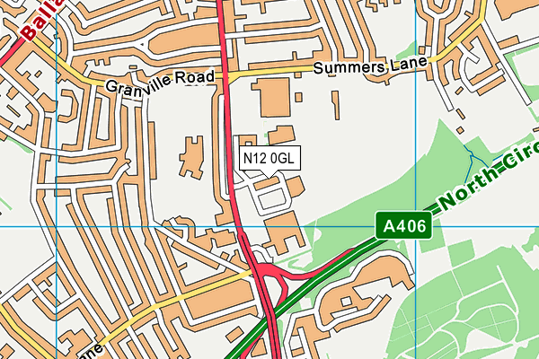 N12 0GL map - OS VectorMap District (Ordnance Survey)