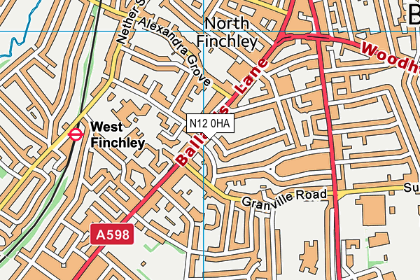 N12 0HA map - OS VectorMap District (Ordnance Survey)