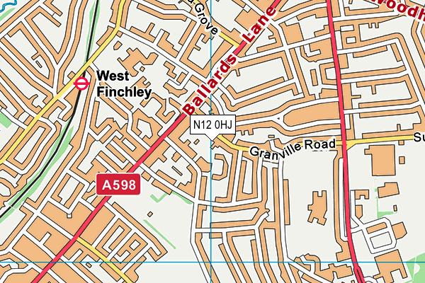 N12 0HJ map - OS VectorMap District (Ordnance Survey)