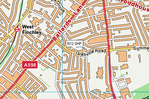 N12 0HP map - OS VectorMap District (Ordnance Survey)