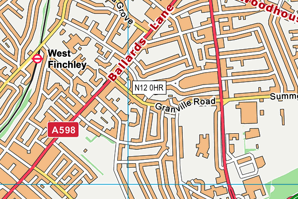 N12 0HR map - OS VectorMap District (Ordnance Survey)