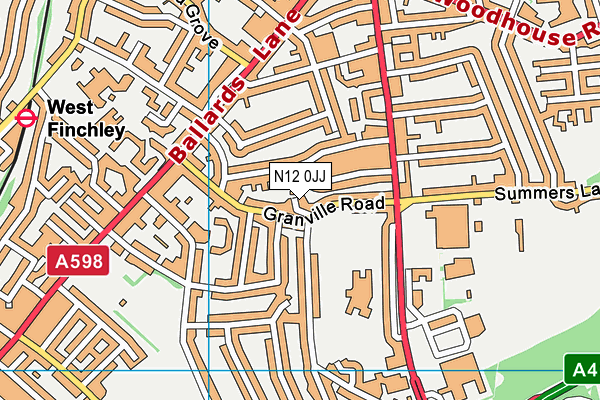 N12 0JJ map - OS VectorMap District (Ordnance Survey)