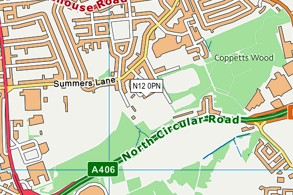 N12 0PN map - OS VectorMap District (Ordnance Survey)