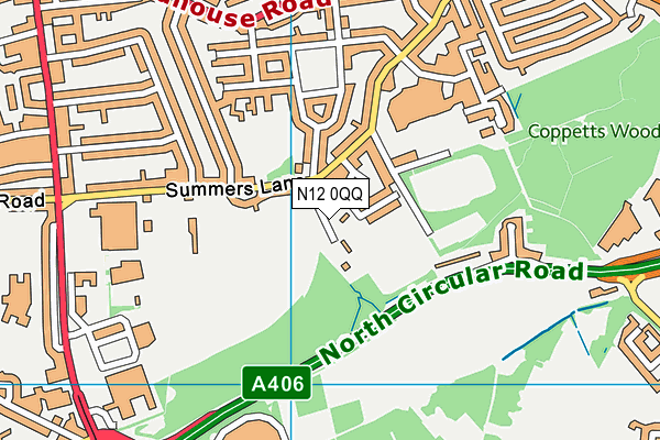 N12 0QQ map - OS VectorMap District (Ordnance Survey)