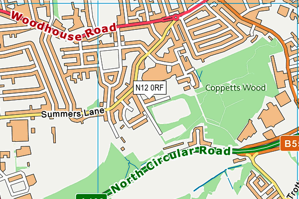 Powerleague (Finchley) map (N12 0RF) - OS VectorMap District (Ordnance Survey)