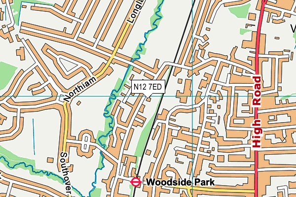 N12 7ED map - OS VectorMap District (Ordnance Survey)