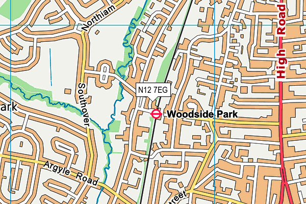 N12 7EG map - OS VectorMap District (Ordnance Survey)