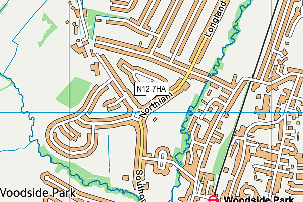 N12 7HA map - OS VectorMap District (Ordnance Survey)