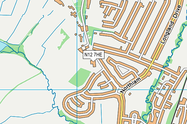 Woodridge Primary School map (N12 7HE) - OS VectorMap District (Ordnance Survey)