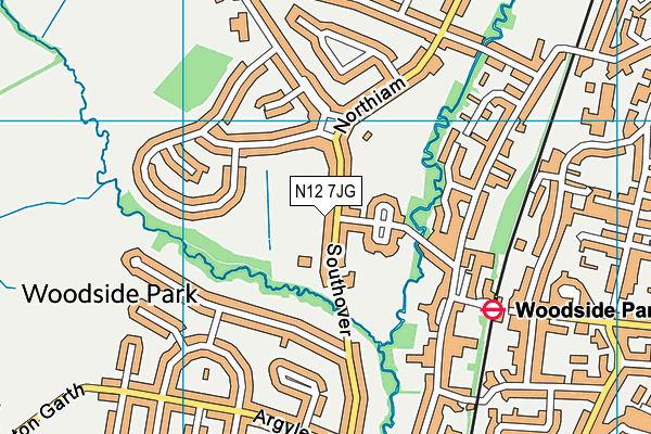 Woodside Park Club map (N12 7JG) - OS VectorMap District (Ordnance Survey)