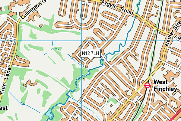 N12 7LH map - OS VectorMap District (Ordnance Survey)