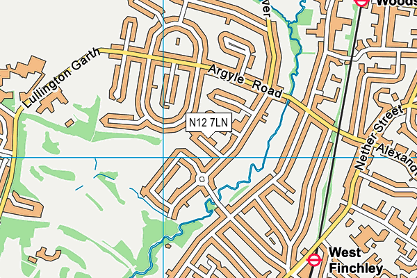 N12 7LN map - OS VectorMap District (Ordnance Survey)