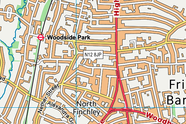Northside Primary School map (N12 8JP) - OS VectorMap District (Ordnance Survey)