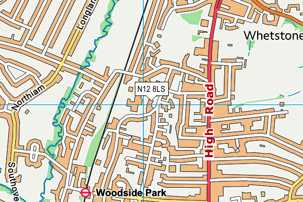 N12 8LS map - OS VectorMap District (Ordnance Survey)