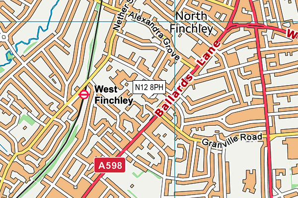N12 8PH map - OS VectorMap District (Ordnance Survey)