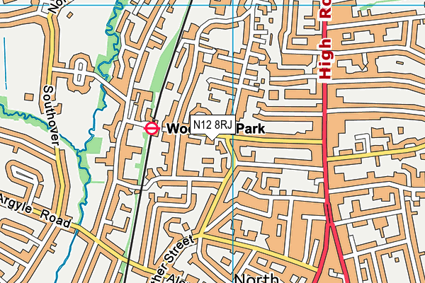 N12 8RJ map - OS VectorMap District (Ordnance Survey)