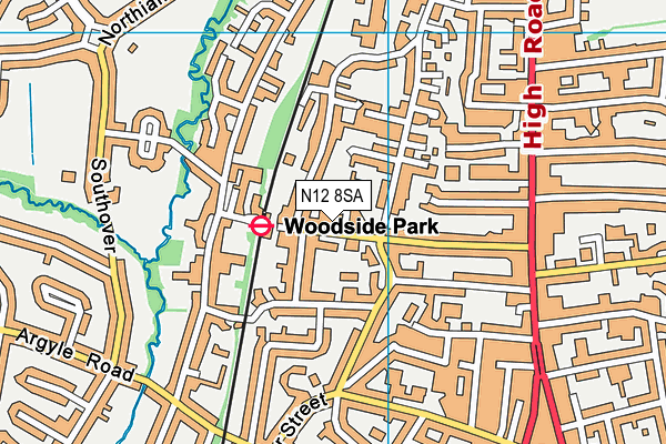 N12 8SA map - OS VectorMap District (Ordnance Survey)