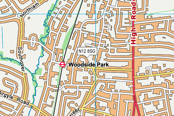 N12 8SG map - OS VectorMap District (Ordnance Survey)