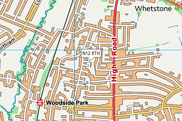 N12 8TH map - OS VectorMap District (Ordnance Survey)