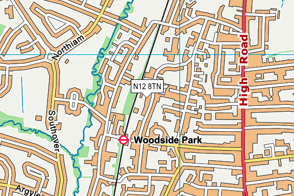 N12 8TN map - OS VectorMap District (Ordnance Survey)
