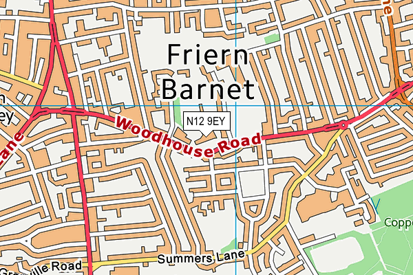 Woodhouse College map (N12 9EY) - OS VectorMap District (Ordnance Survey)