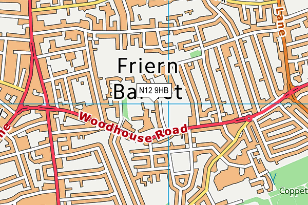 Wren Academy Finchley map (N12 9HB) - OS VectorMap District (Ordnance Survey)