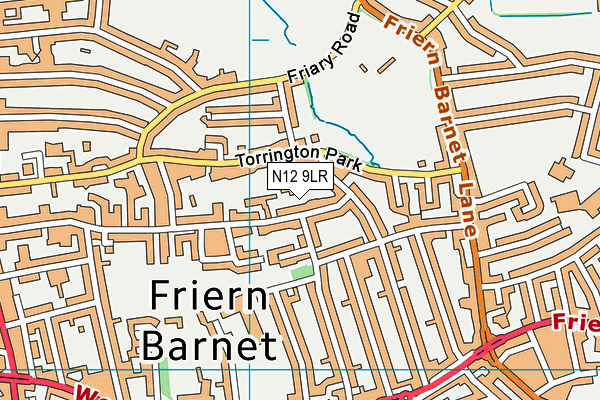 N12 9LR map - OS VectorMap District (Ordnance Survey)