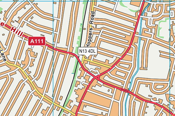 N13 4DL map - OS VectorMap District (Ordnance Survey)