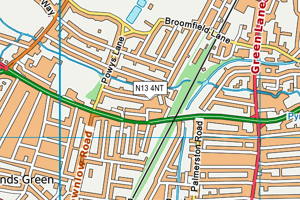 N13 4NT map - OS VectorMap District (Ordnance Survey)