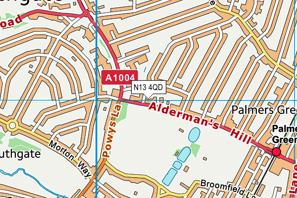 N13 4QD map - OS VectorMap District (Ordnance Survey)