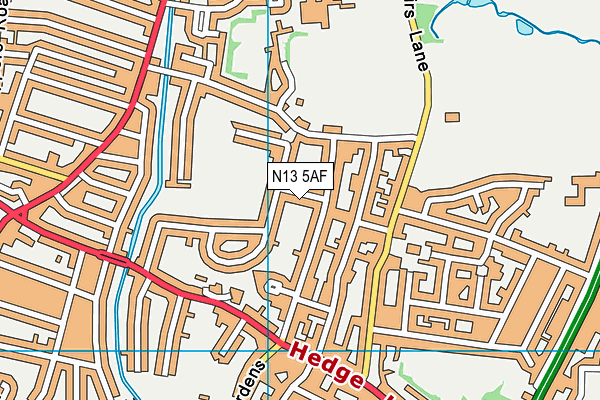 N13 5AF map - OS VectorMap District (Ordnance Survey)