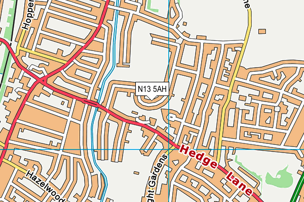 N13 5AH map - OS VectorMap District (Ordnance Survey)